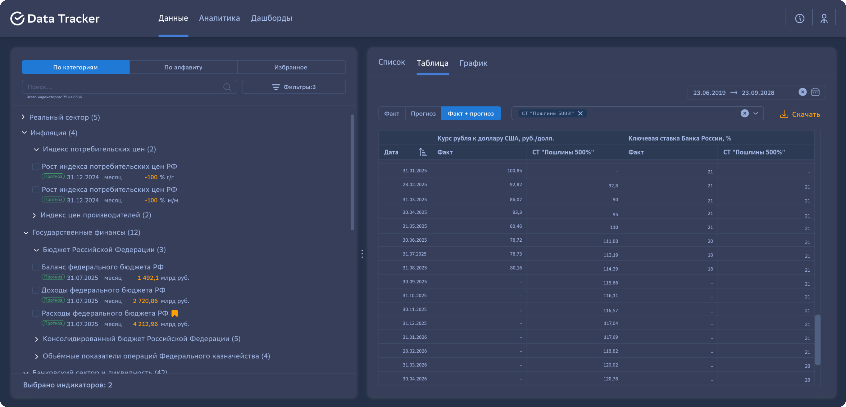 Выгрузка данных в Excel 